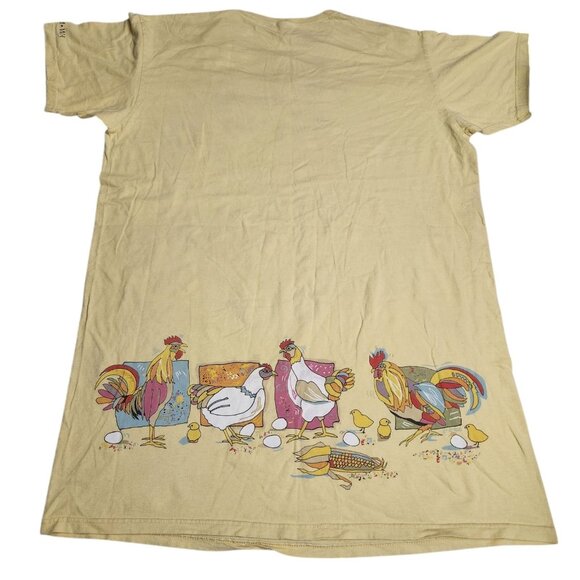 Vintage Hanes Colorful Chickens Women's Long Sleep Shirt Washington St. One Size - Picture 2 of 9